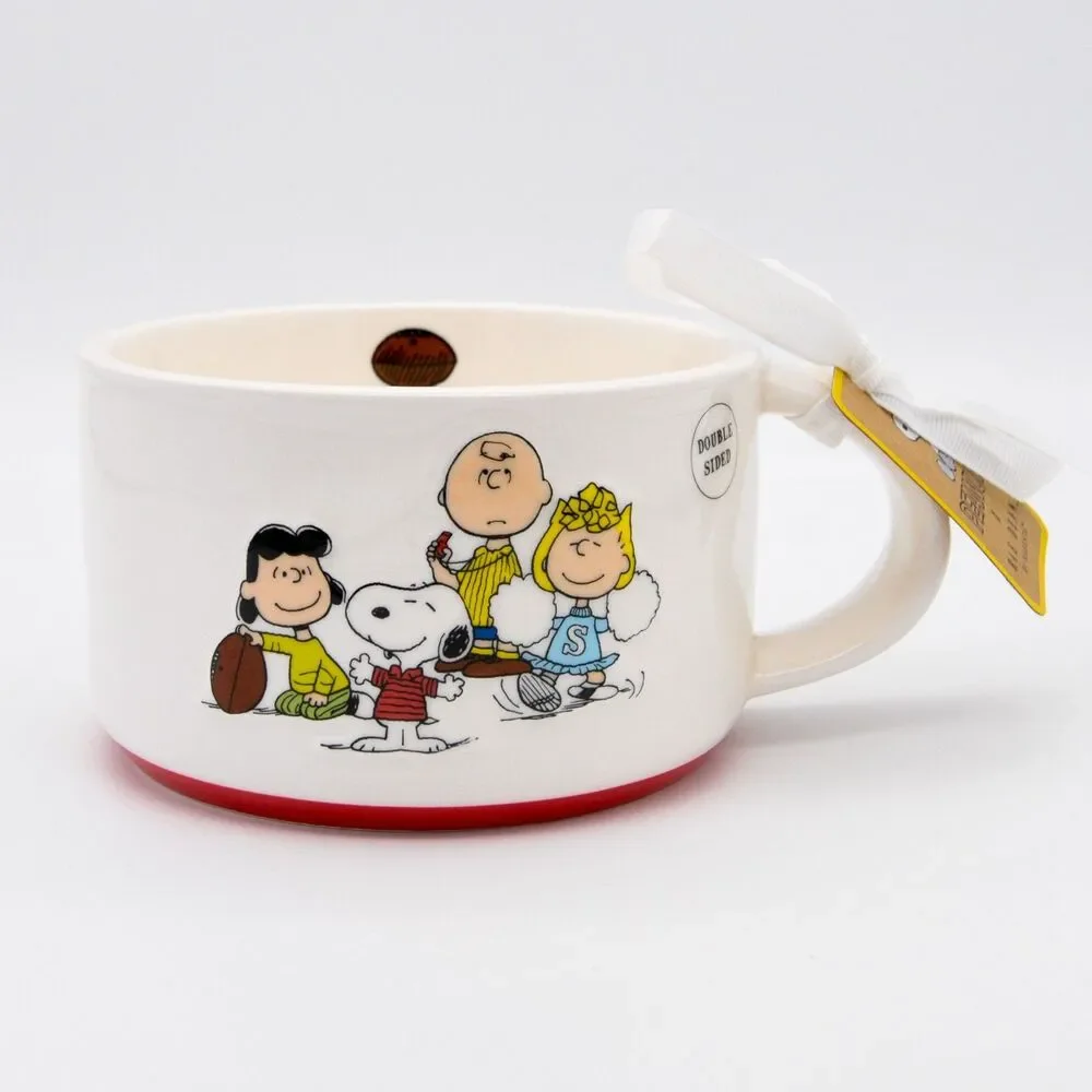 Rae Dunn Peanuts Football Soup Mug, #1 Team, Snoopy & Peanuts Gang, Ceramic, New - Picture 1 of 9